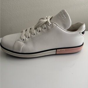 Prada white Lace-Up Sneakers